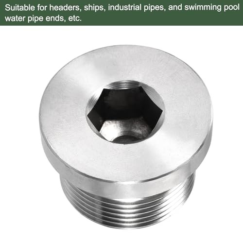M26 x 1.5 Stainless Steel Pipe Plug, Internal Hex Head Socket Pipe Fitting |