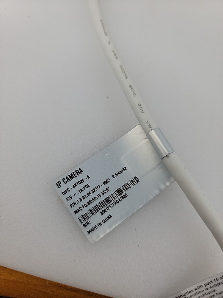 Untested Hinovision IP Security Camera Model DIPC-4KTD28-A