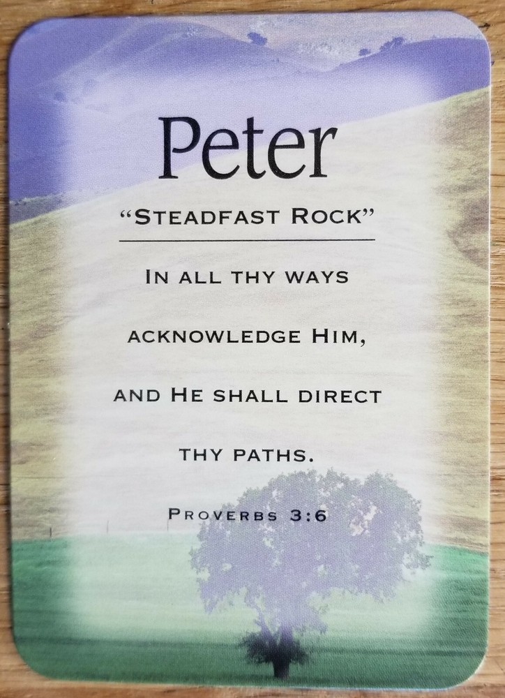 Peter "Steadfast Rock" Keepsake Name Card - Confirmation Graduation Birthday