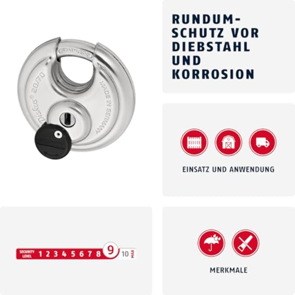 Abus 20/70mm Diskus Plus Padlock