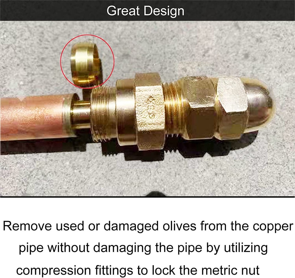 Olive Remover Puller Solid Brass Copper Pipe Fitting Plumbing Tool 1/2" & 3/4"