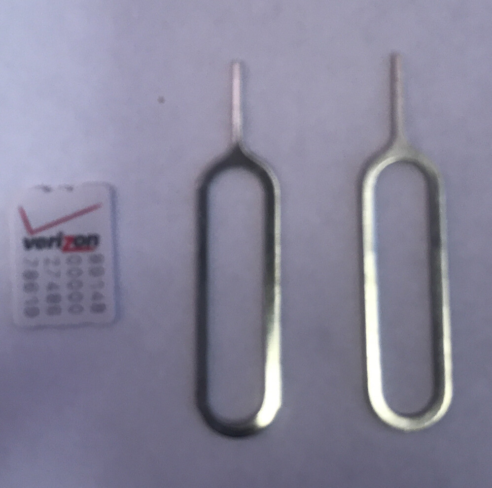 Verizon, Inactive, tester Sim Card with Sim Tray Eject Tool