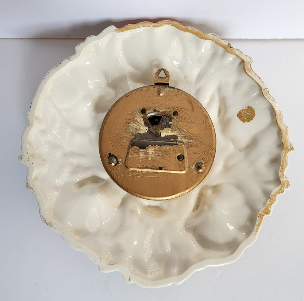 Vtg German Ceramic Poppy Clock