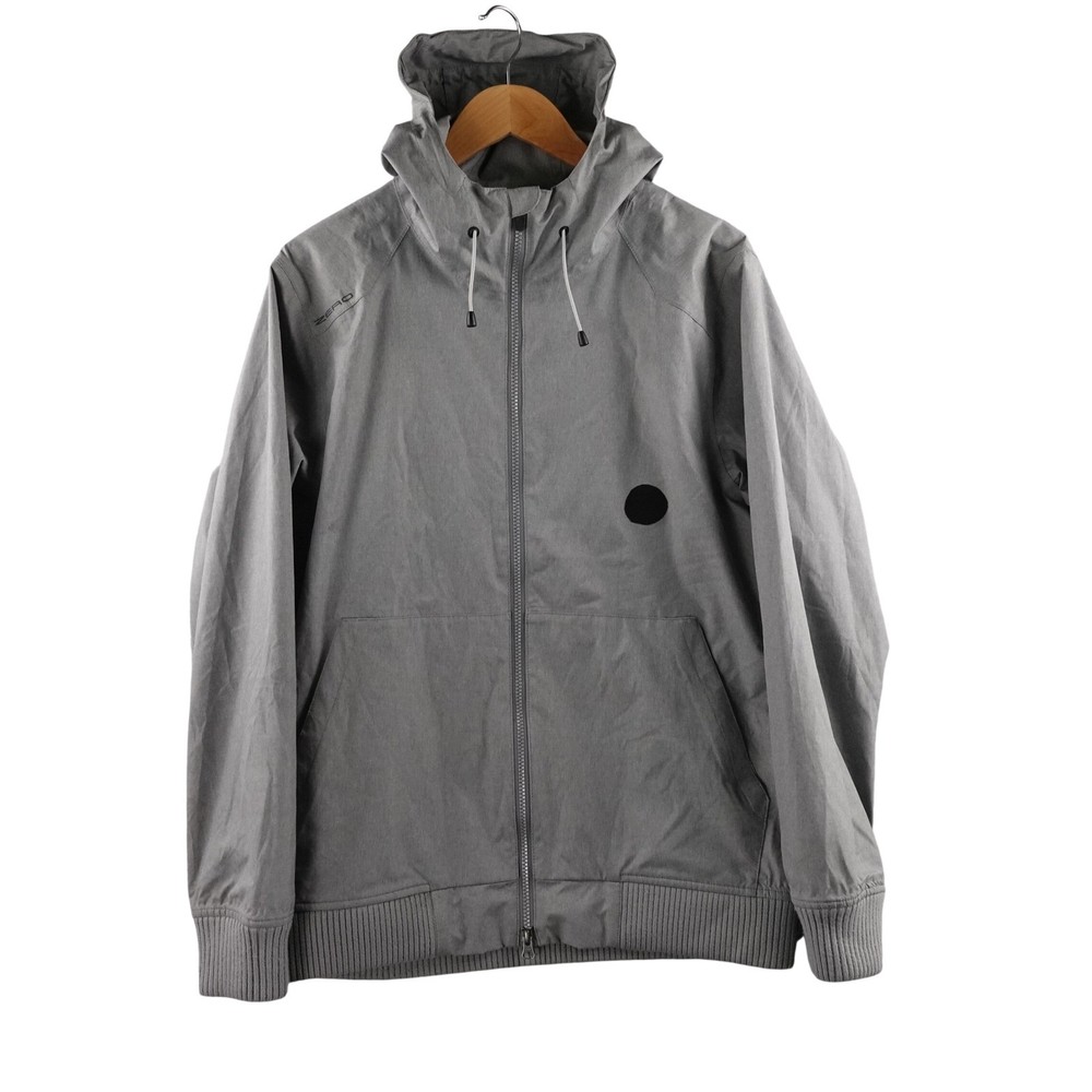 Zero Restriction Mens Gray Full Zip Hooded Golf Windbreaker Jacket Size Medium