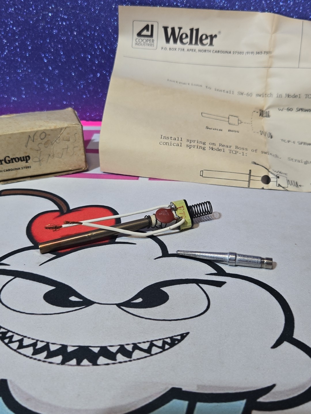 Weller SW-60 Switch Vintage Original Part for TC01 (Missing Screws)