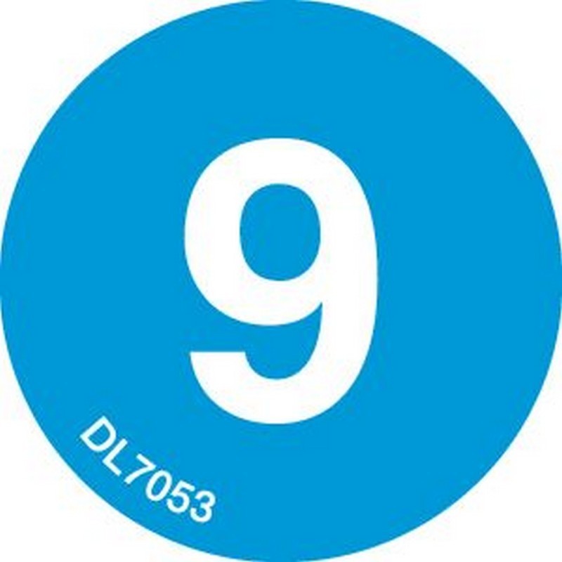 4" Diameter Number 9 Circle Labels (500 per Roll)