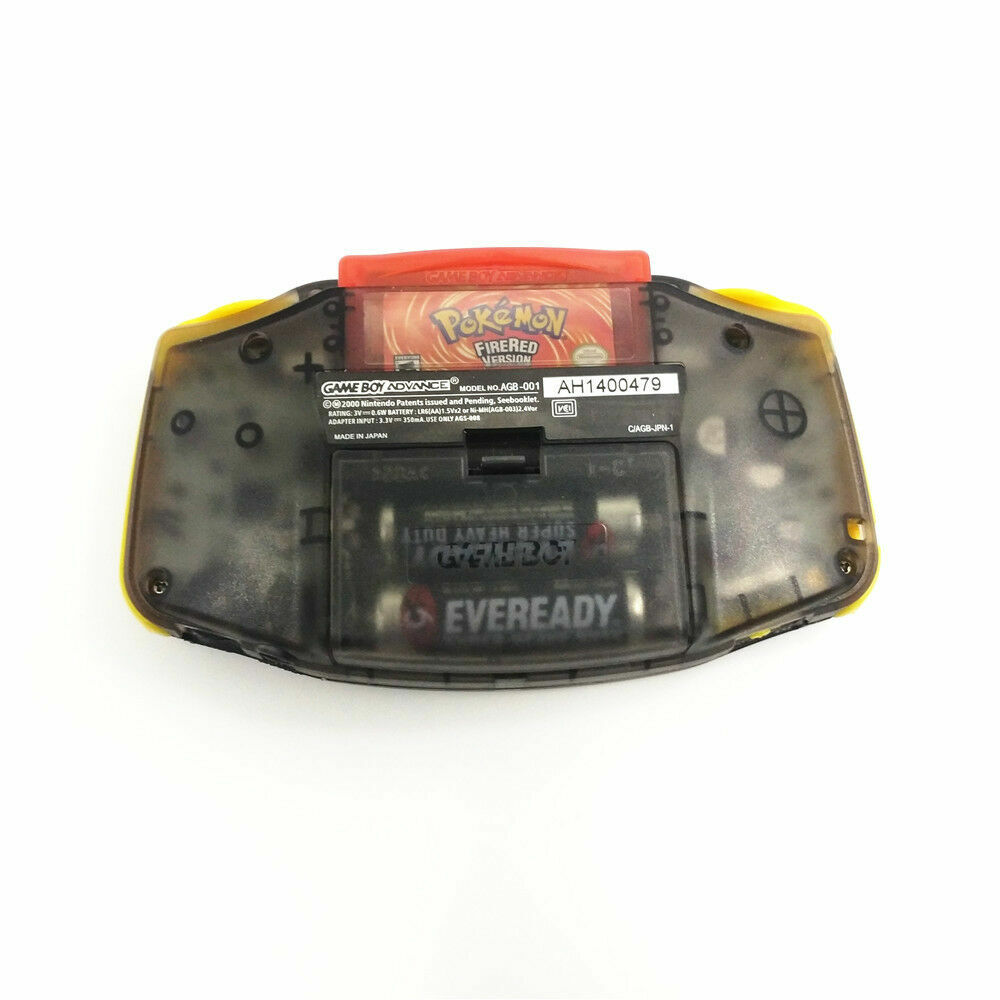 Clear Black Game Boy Advance GBA Console With IPS Backlight LCD-Yellow Buttons