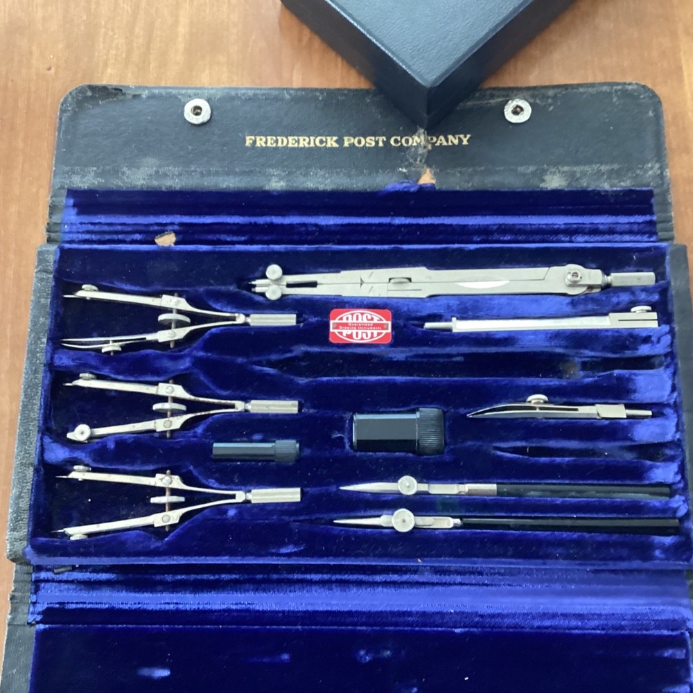 VINTAGE FREDERICK POST CO. SKILLMASTER NO. 1110 DRAFTING INSTRUMENTS TOOL SET