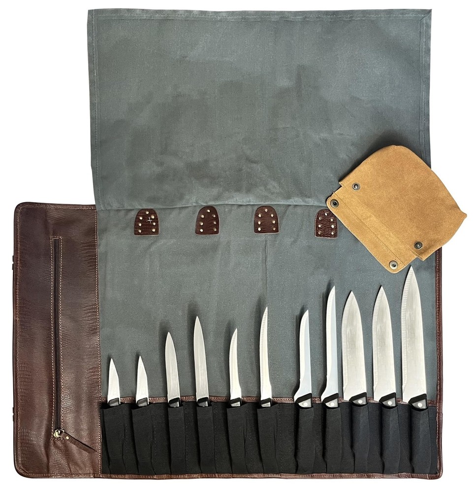 Rustic Town Genuine Leather Chef Knife Roll All Purpose Chef Roll
