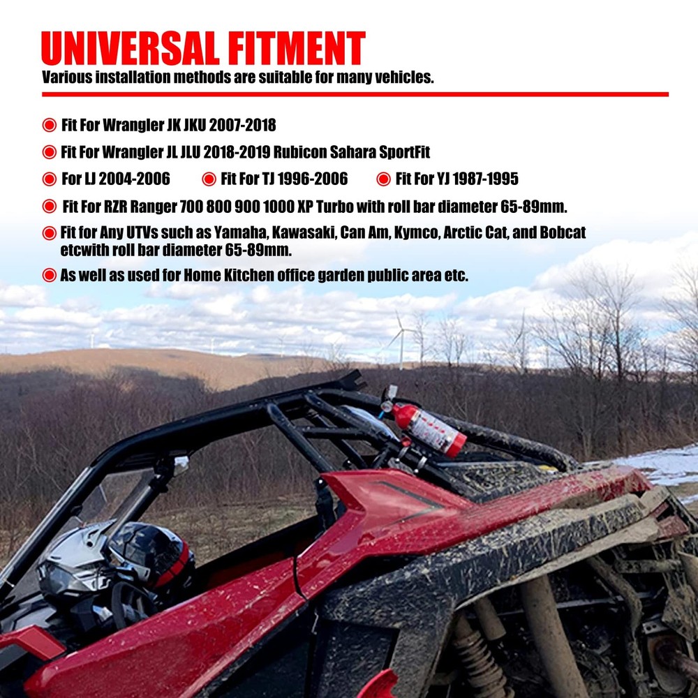 Universal Vehicle Adjustable Quick Release Roll Bar Fire Extinguisher Mount