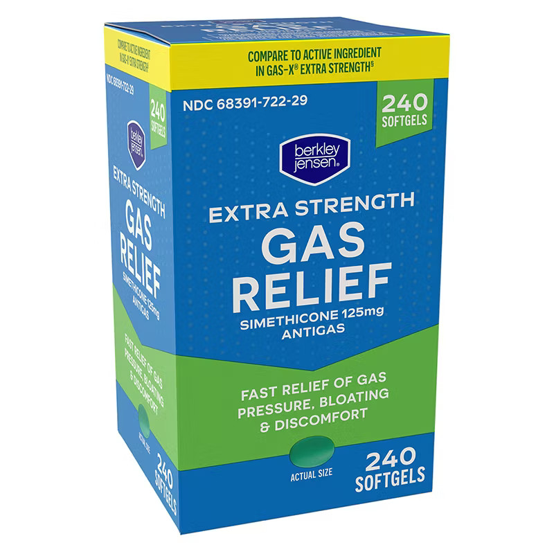Extra Strength Gas Relief Simethicone 125mg 240ct Anti Gas Compare Gas X EXP1/27