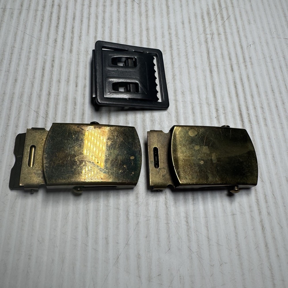 US Military EM Buckles – Group of 3 . Brass