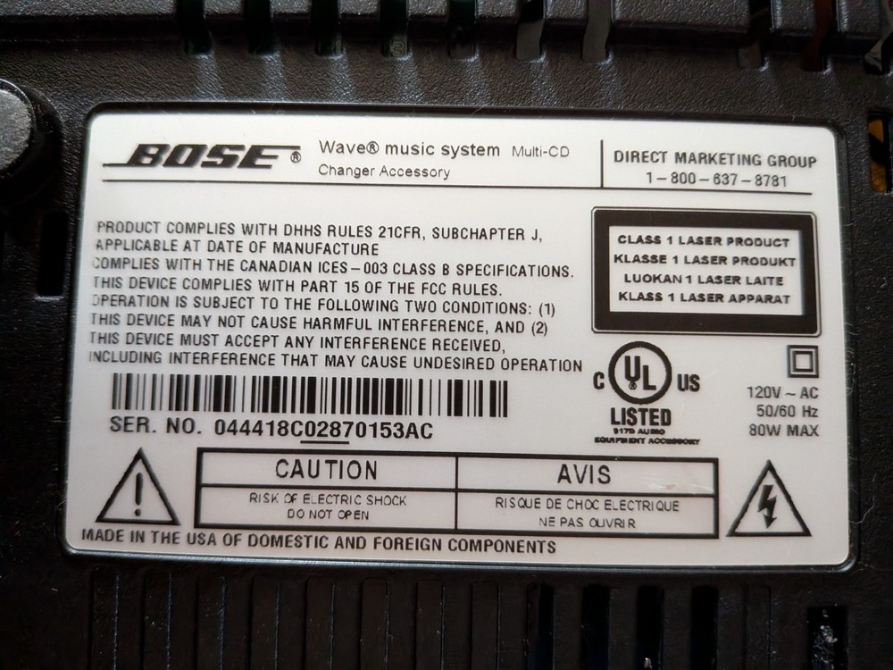 BOSE Wave Music System CD Player AM/FM Radio Multi CD Module New Remote Untested