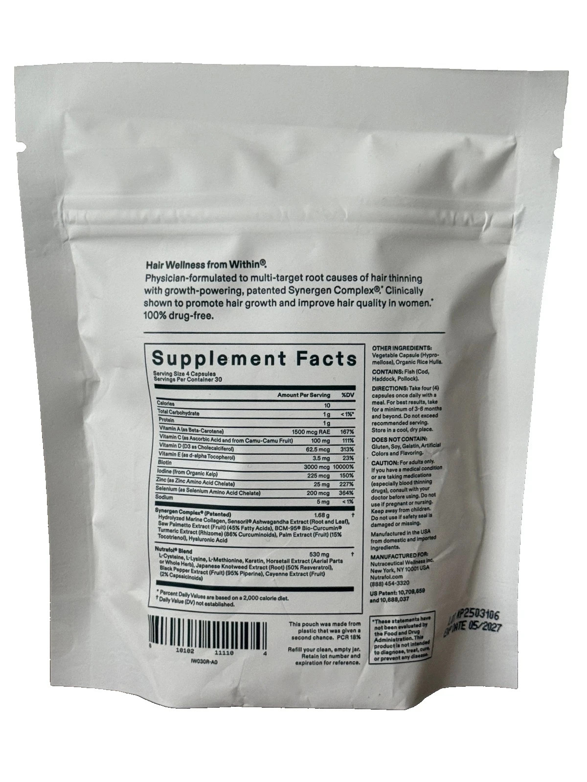 New Nutrafol Women's Balance Hair Growth~ 120 Caps/Refill ~ Sealed Expiry 2027