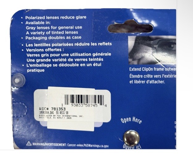 Brand New Foster Grant Solar Shield Polarized Clip On Sunglasses 58 RecG