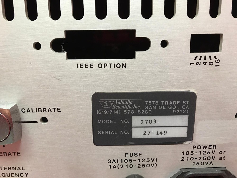 VALHALLA SCIENTIFIC 2703 Programmable AC Voltage Stand S/N 27149