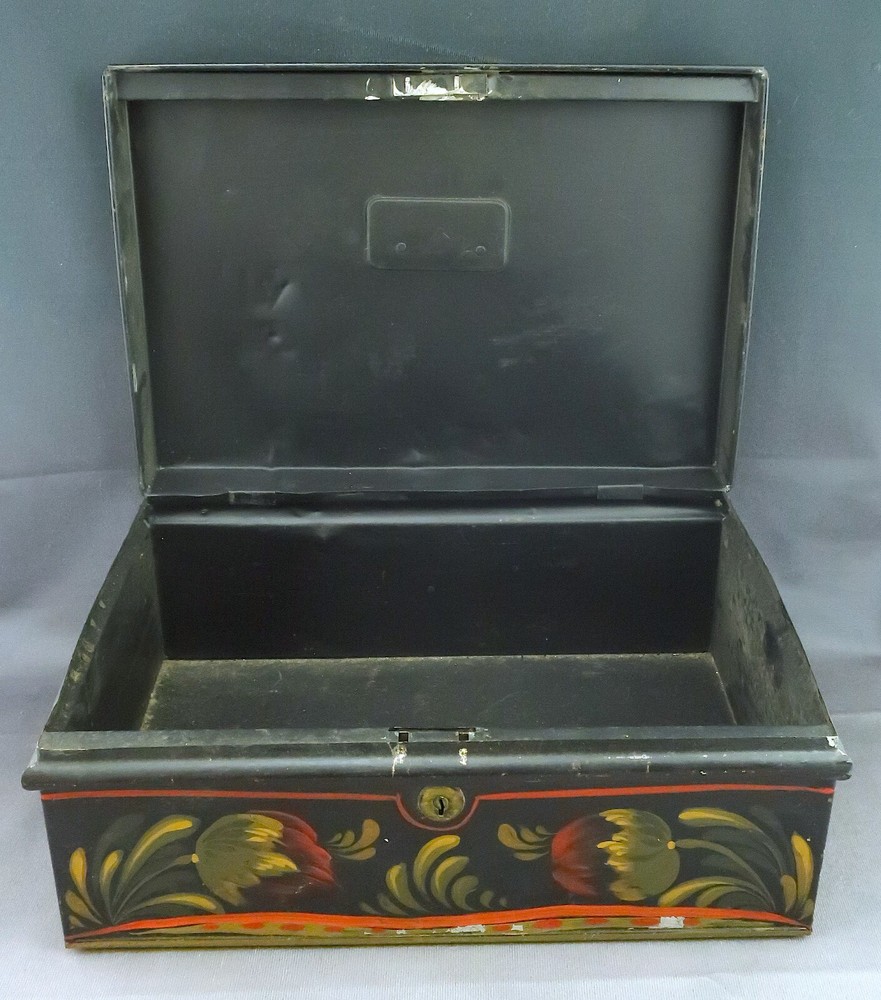 Paint Decorated Tin Box circa 19th cent