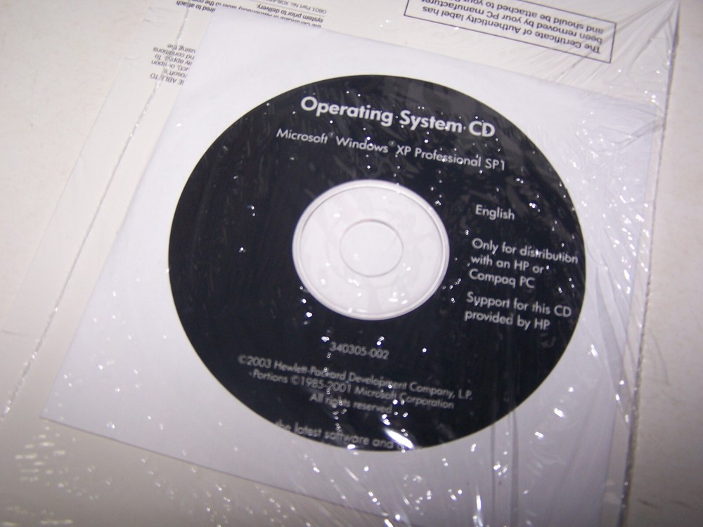 Windows XP SP1 for HP or Compaq