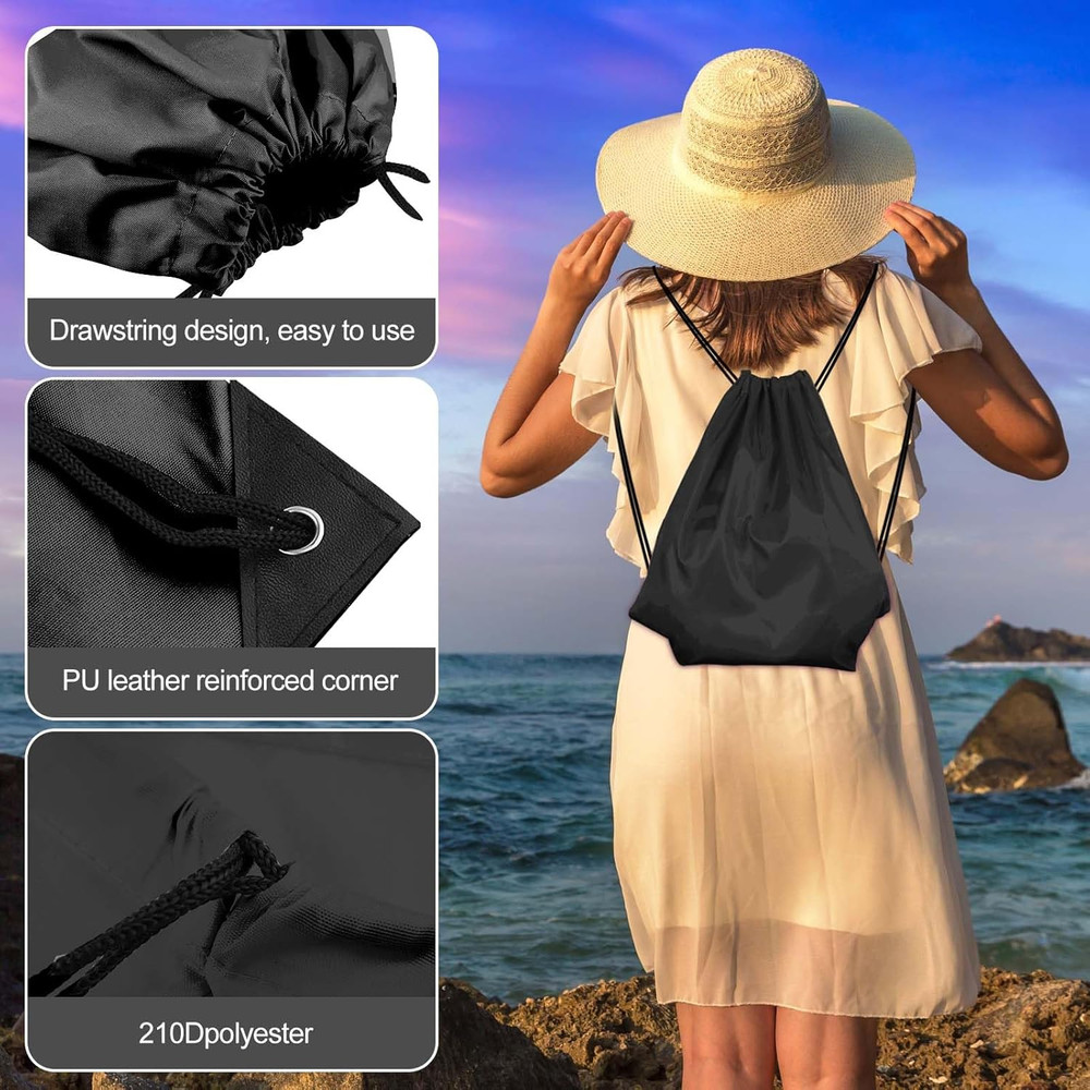 KUUQA 2 Pcs Drawstring Backpack Bags Sports Cinch Sack String Backpack Storage B