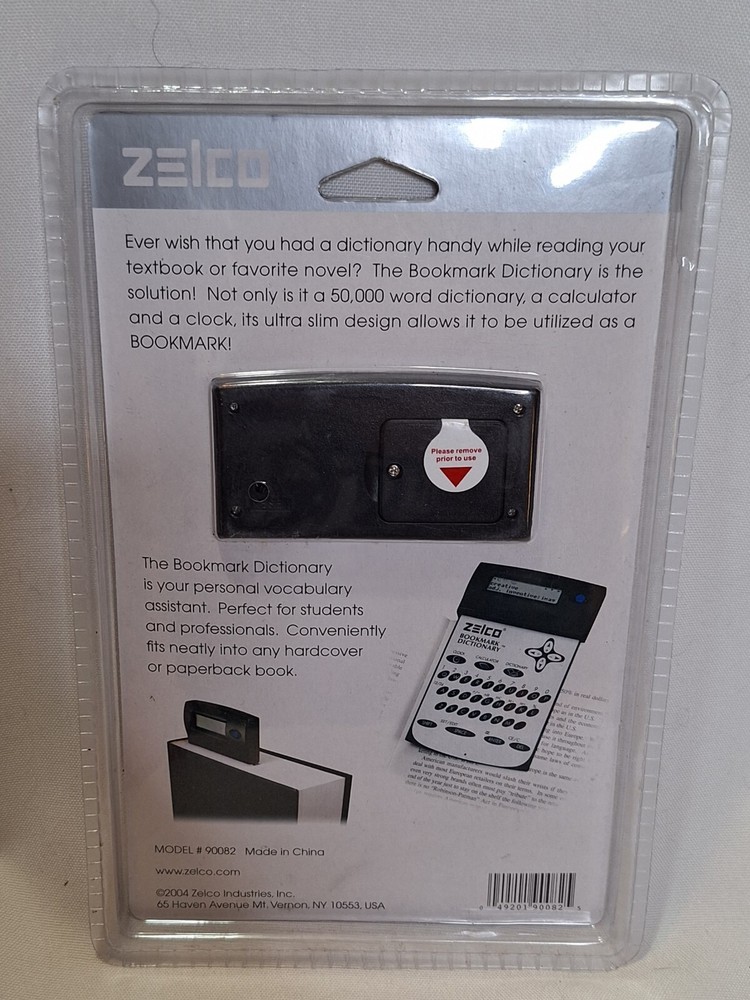 Zelco Bookmark Dictionary 50,000 Word Database Silver Model 90082