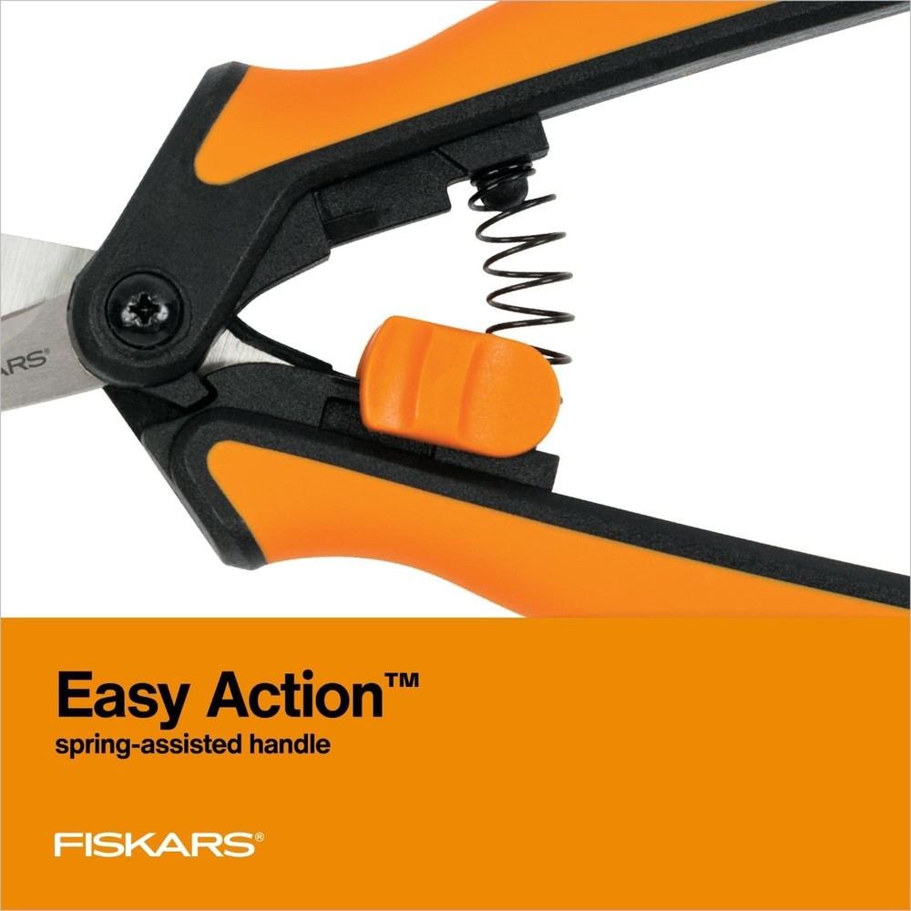 Fiskars Pruning Scissors | 6" Garden Snips Precision Micro Tip | Stainless Steel