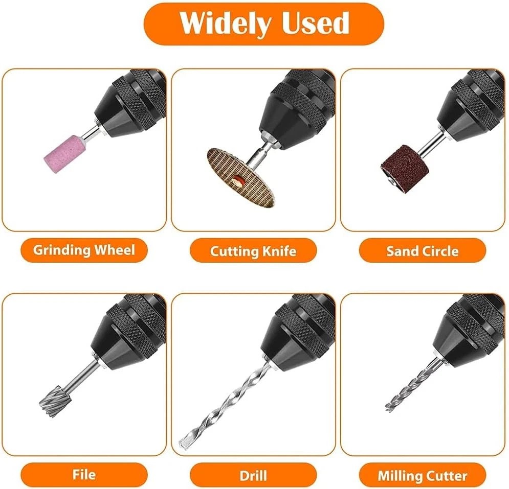 2x Keyless Chuck Conversion 1/4" Hex Shank Adapter Drill Bit Quick Change Driver