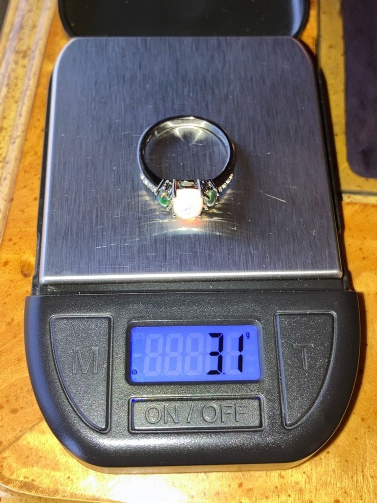 Genuine Ethiopian Opal Sterling Silver Ring Size 8