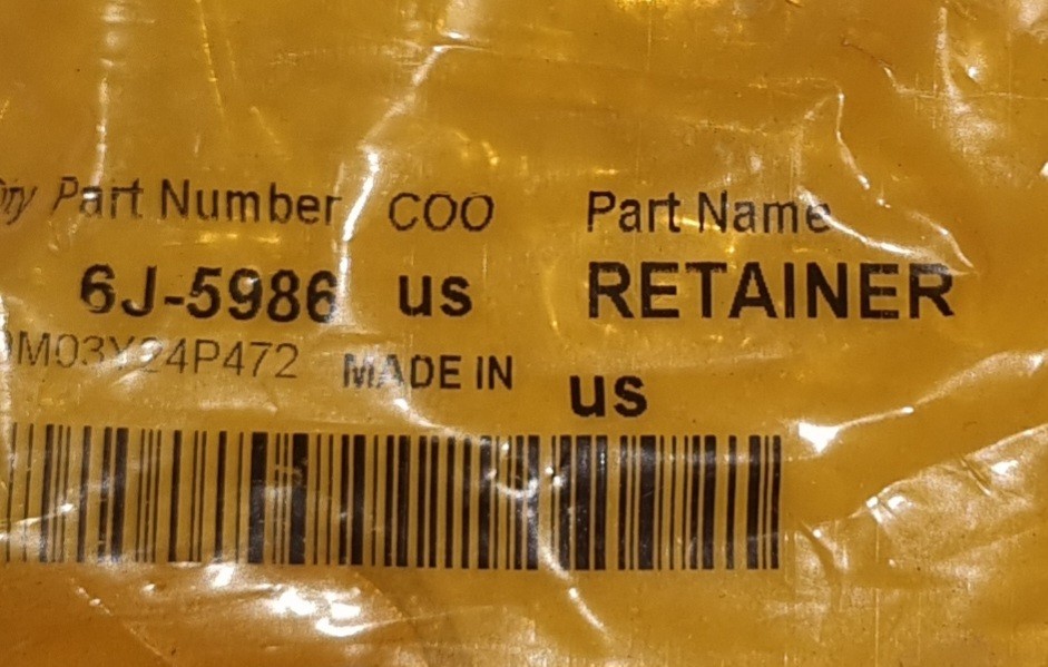 6J-5986, 6J5986 Retainer Genuine CAT (Caterpillar)