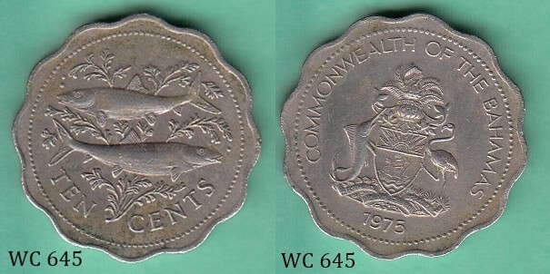 Bahamas 10 Cents 1975 Coin