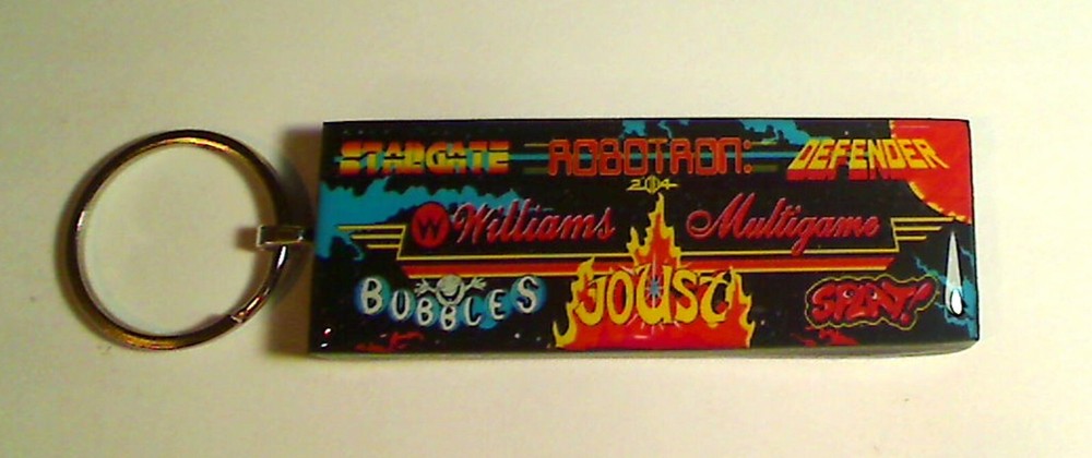 Multi Williams Arcade Marquee Coin Door accessory Keychain