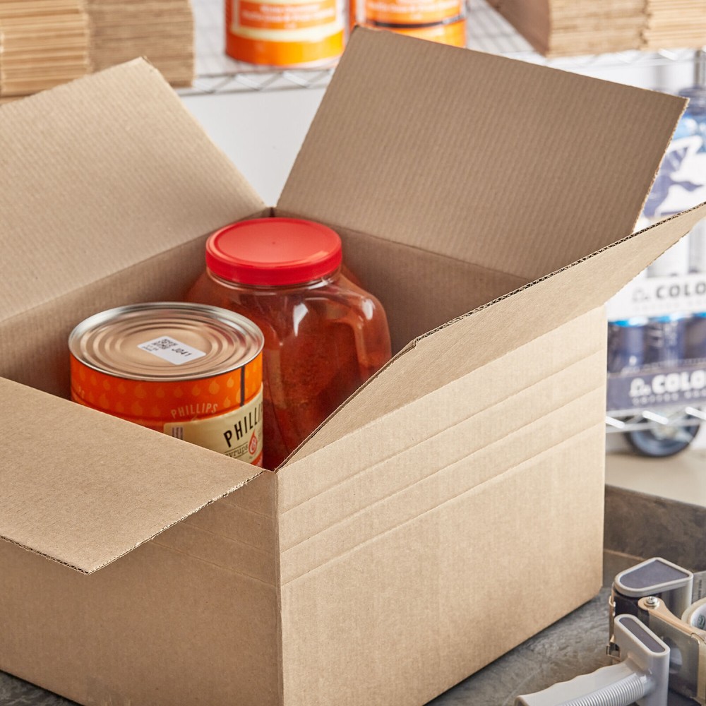 12 1/2 x 12 1/2 x 6" Multi-Depth Corrugated Boxes, Brown 25/Bundle ECT-32