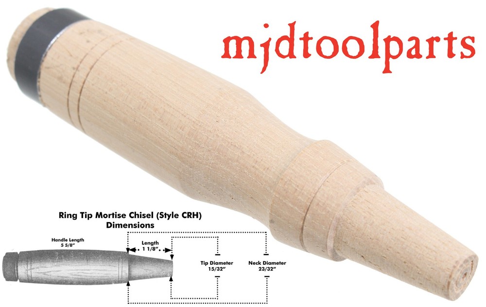 Hickory Socket Mortise Chisel Handle - Amish Turned - Style CRH - mjdtoolparts