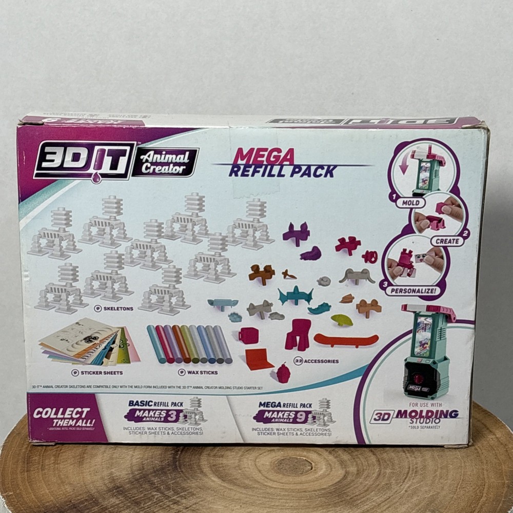 3D IT Animal Creator Molding Studio Machine Mega Refill Pack 9 Figures NIB