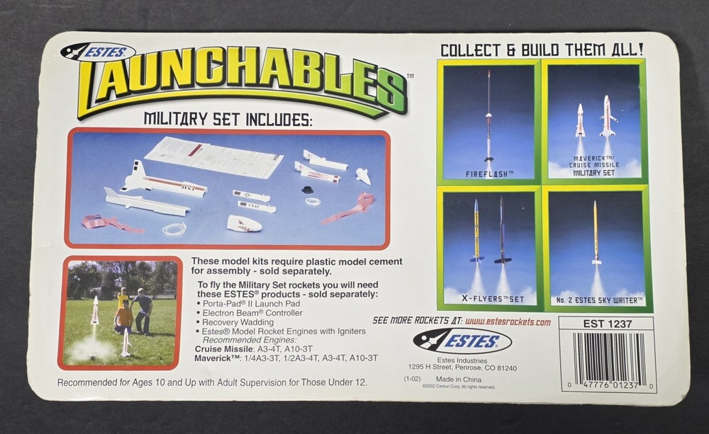Estes Launchables Military Set EST1237 Build & Fly Model Rocket Kit - NEW