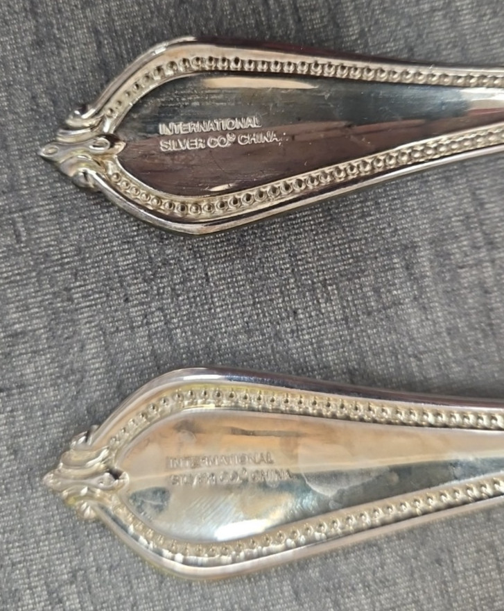 International Silver-Plated Yorkshire Bead Flatware Serving Set 4 Pieces