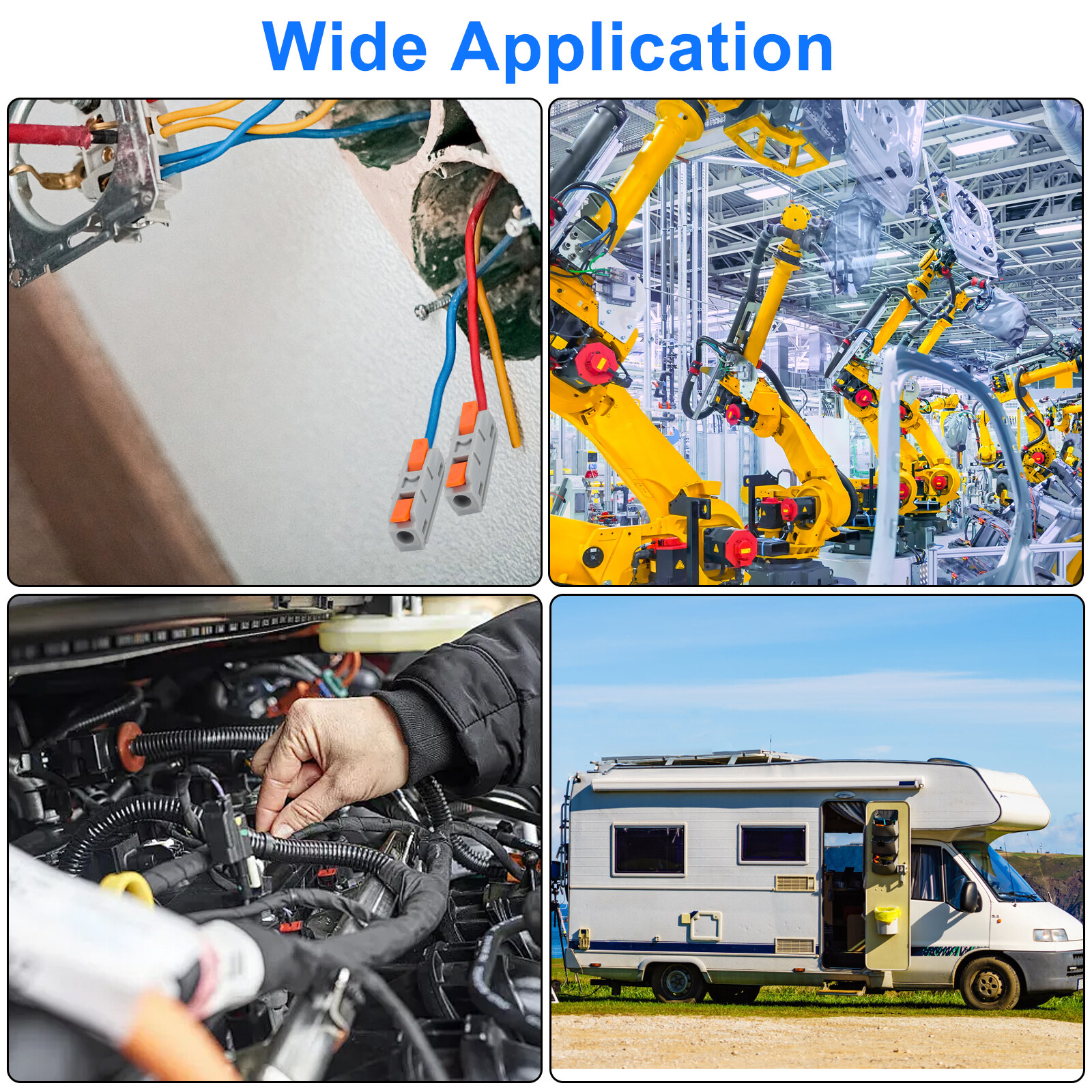 60pcs Quick Connect Lever Wire Connectors Compact Inline Splicing Terminals