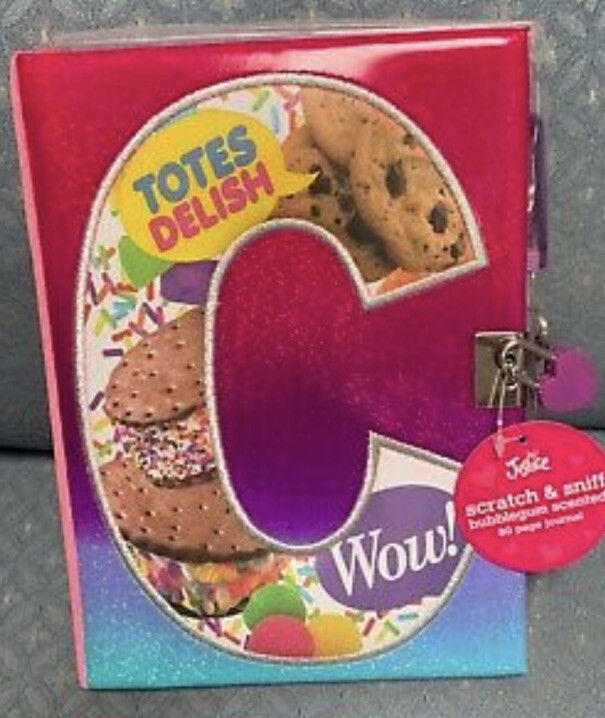 JUSTICE DIARY/JOURNAL INITIAL “C” SCRATCH/SNIFF BUBBLEGUM SCENT 80 PAGES/LOCK