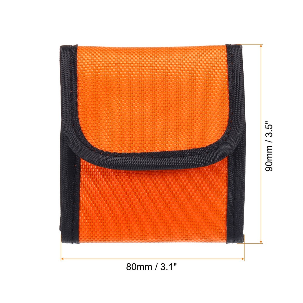 2 Pack 58mm Camera Filter Case 4 Pocket Filter Case Pouch Water Resistant Orange