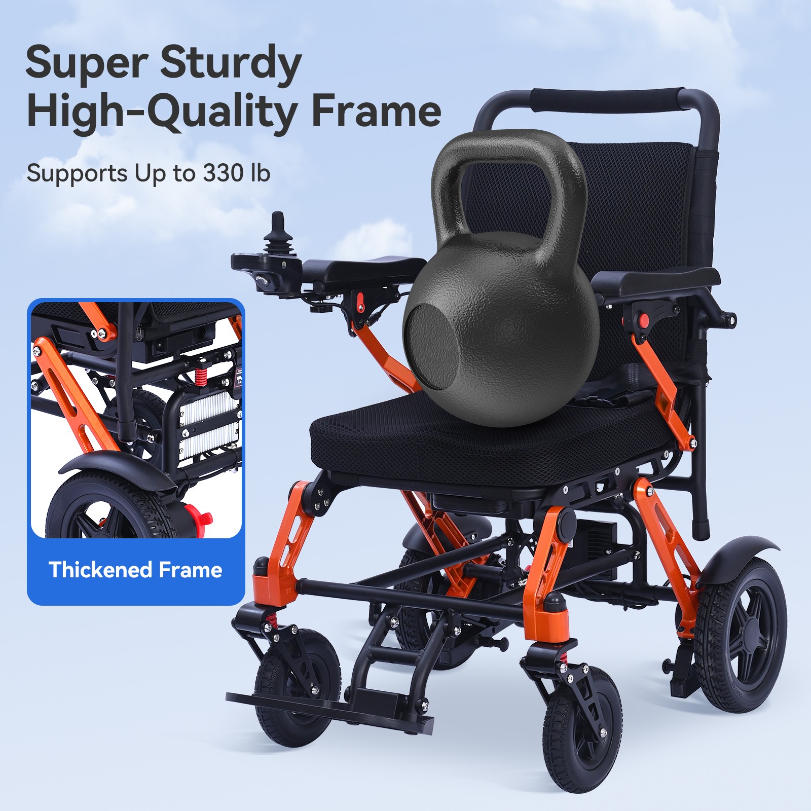 500W Portable Power Wheelchair Foldable Electric Mobility Scooter 330lbs