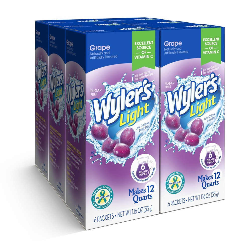Pitcher Packs, Water Drink Mix, Grape, 6 Boxes (36 Pitcher Packets)