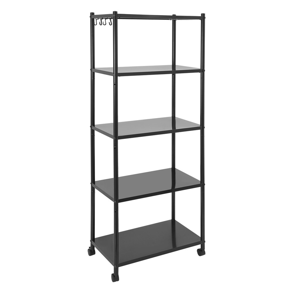 Adjustable Kitchen Storage Shelf With Wheels 5-tier Shelving Rack Storage Rack