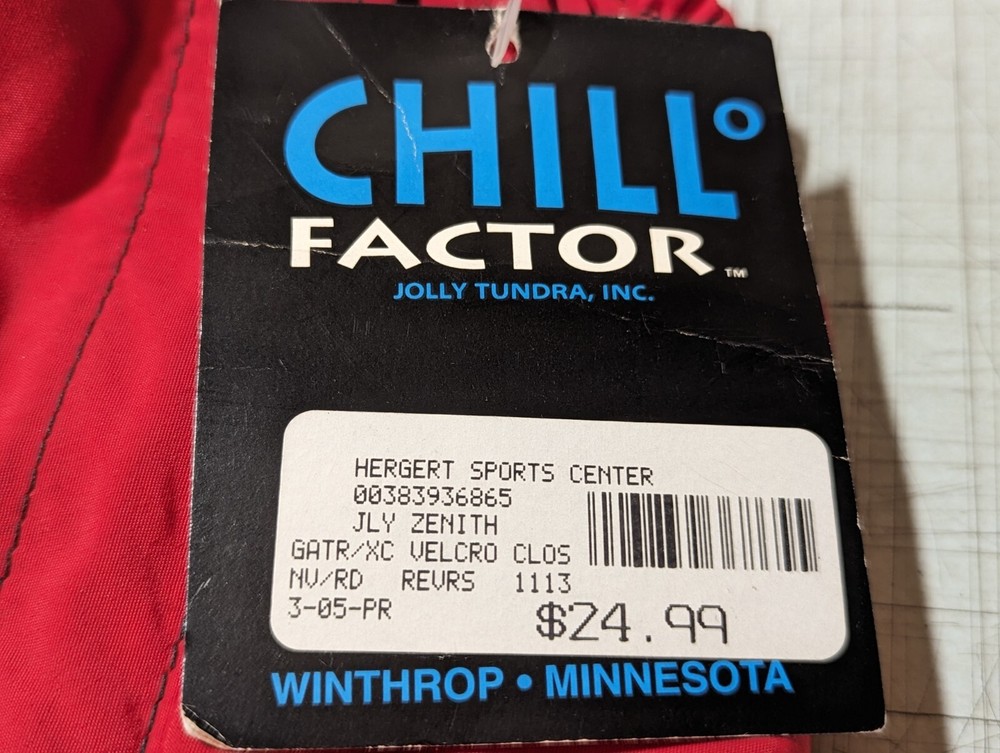 Chill Factor Reversible Insulated 12" Gaiters Red/Navy Blue Hook & Loop/Snap