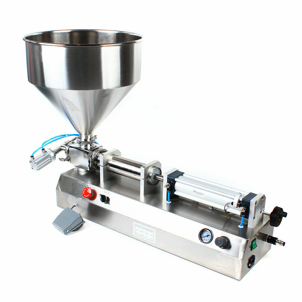 Pneumatic Filler Liquid Paste Filling Machine 50-500ml Cream Cosmetic 40L Hopper