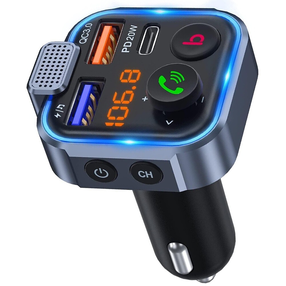 Bluetooth FM Transmitter Car Adapter QC3.0 20W USB Charger FM Radio Handsfree