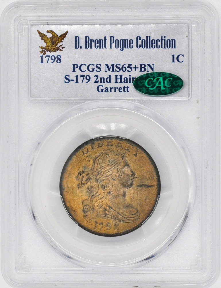 1798 DRAPED BUST 1C PCGS MS 65+ BN
