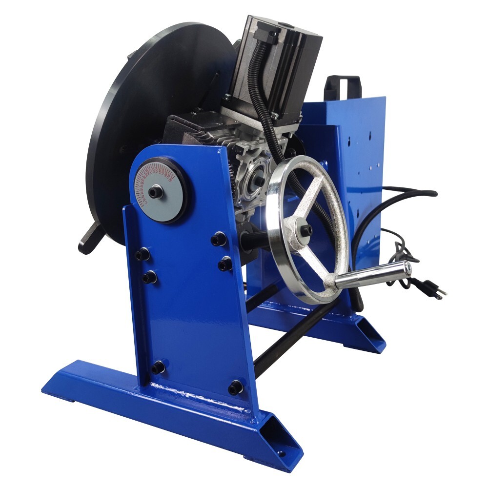 110V PLC Controller 50KG Class Welding Positioner Turntable with 200MM Chuck