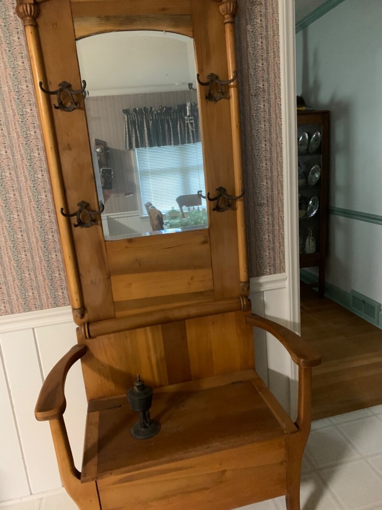 antique hall tree hooks