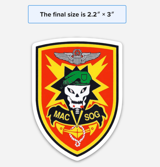 Special Forces MACV-SOG Sticker with Hook & Loop Morale Patch - Ships from USA