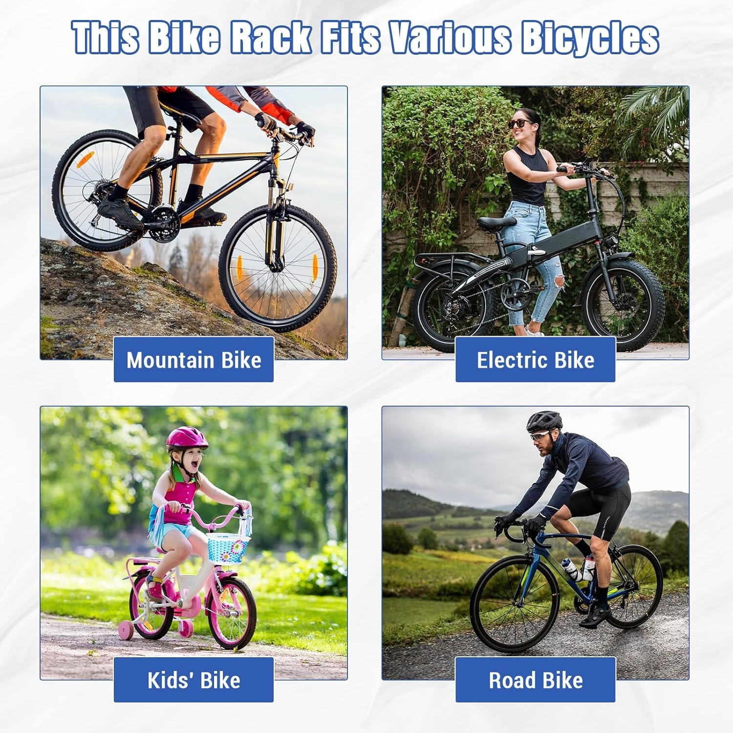 Bike Rack for 5 Bicycles Vertical Bike Storage Rack 300 LBS Adjustable Height