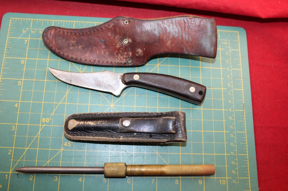 Schrade Old Timer 152 Knife & EZ Lap Diamond Sharpener W/ Sheaths